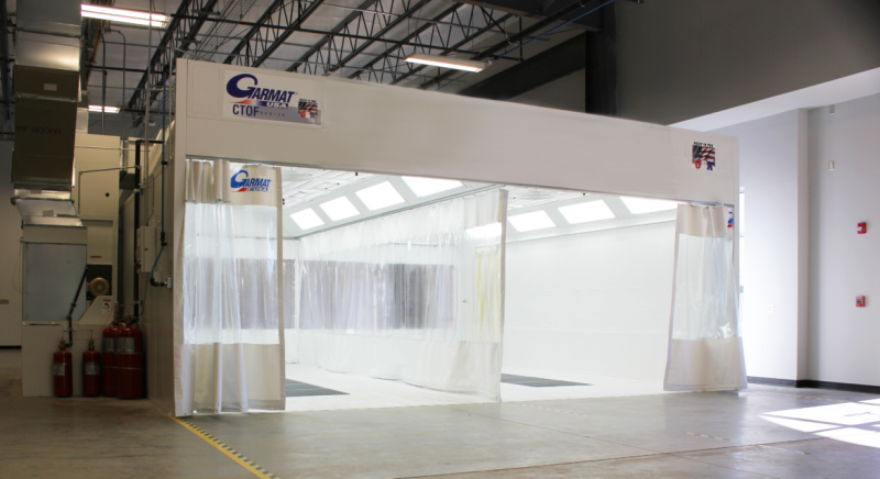 Garmat Closed Top Open Front Spray Booth sold and serviced at Cleveland Spray Booth